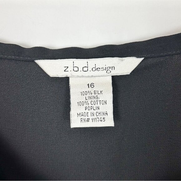 Y2K 90s Black Silk Tiered Ruffle Maxi Skirt Boho Whimsigoth Fairy Size 16 Women' - Picture 5 of 5